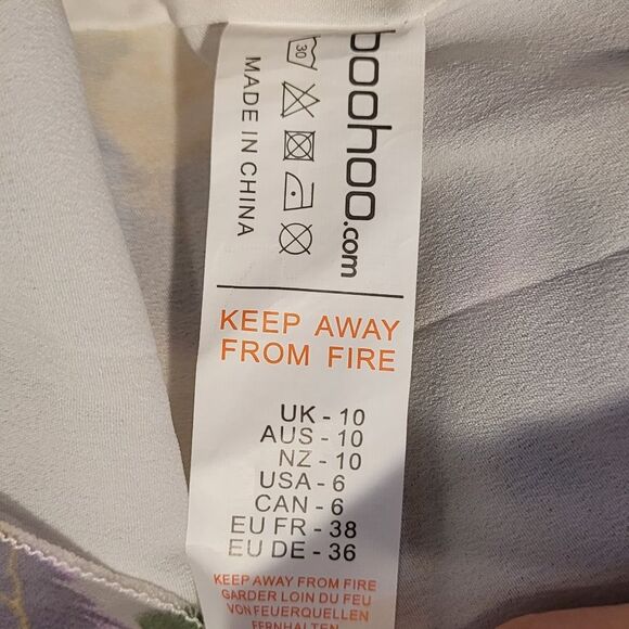 BOOHOO size 6 SWING DRESS Floral Strappy Ruffle Mini Swing Dress NWT - Picture 9 of 11